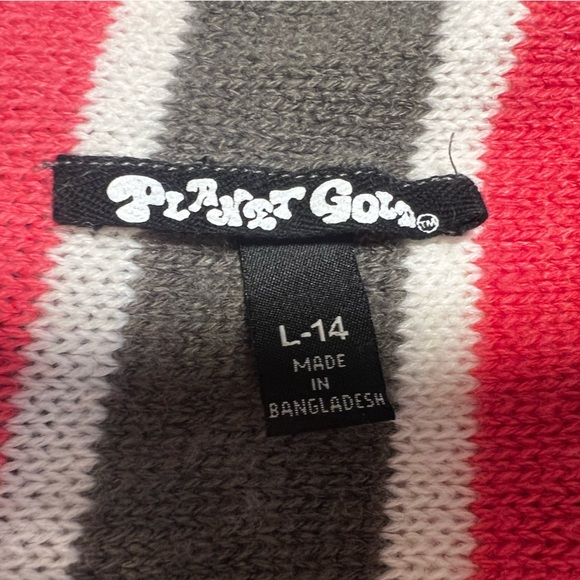 PLANET GOLD girls striped open front cardigan/size L - Picture 9 of 9